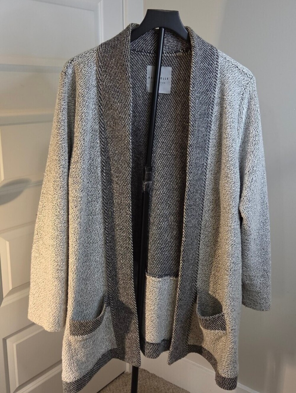 Bagatelle Collection Womens XL Open Front Knit Cardigan Shawl Collar w Pockets